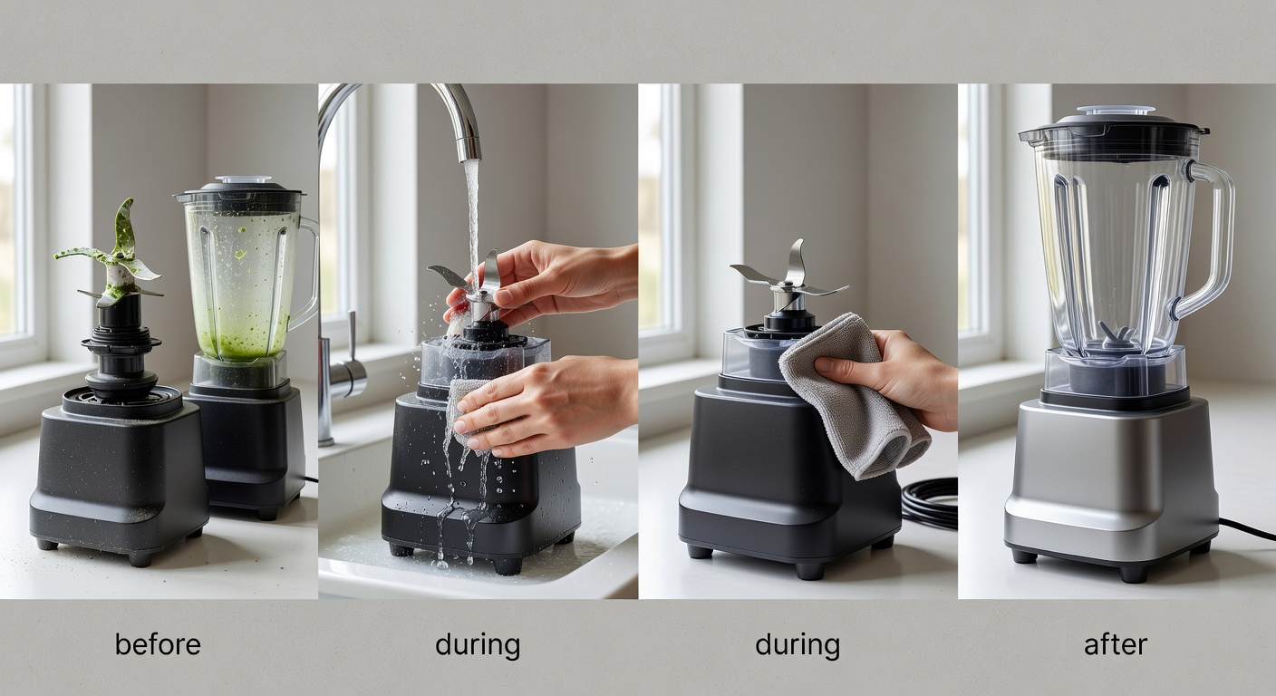 Infographic showing step-by-step cleaning process with before/after photos of at…