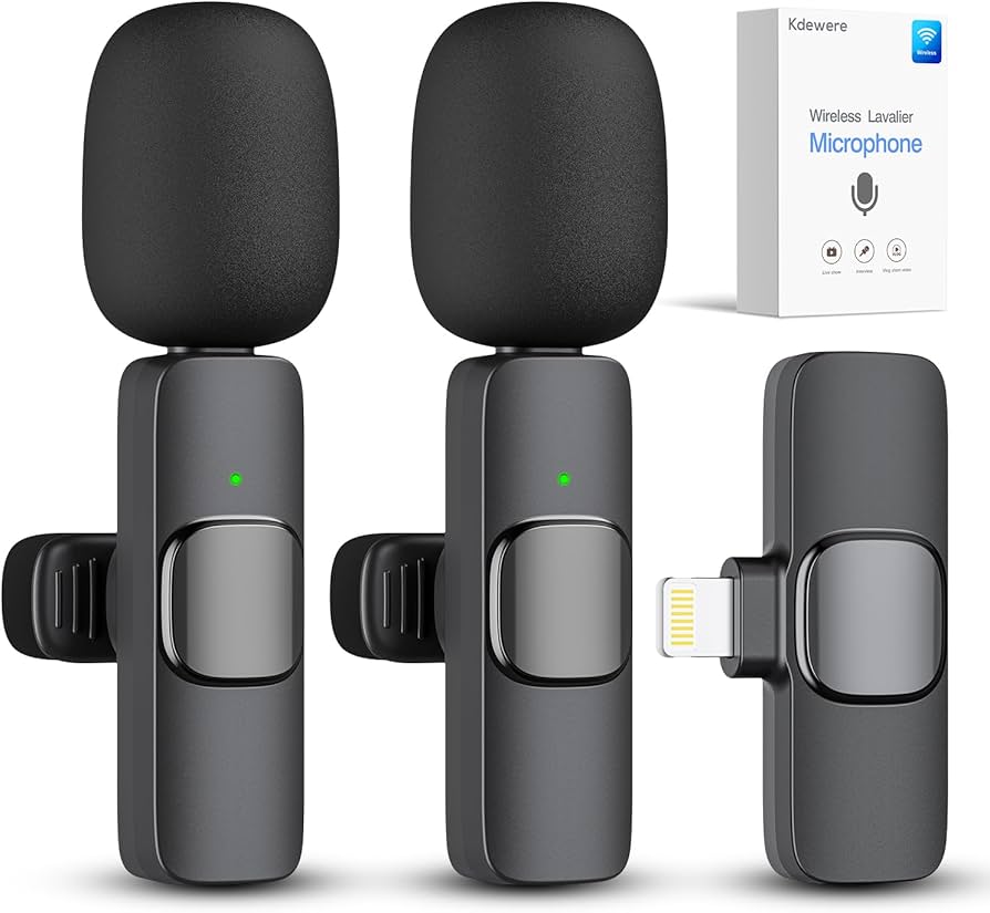 ANDREAD 2 Pack Wireless Lavalier Microphones