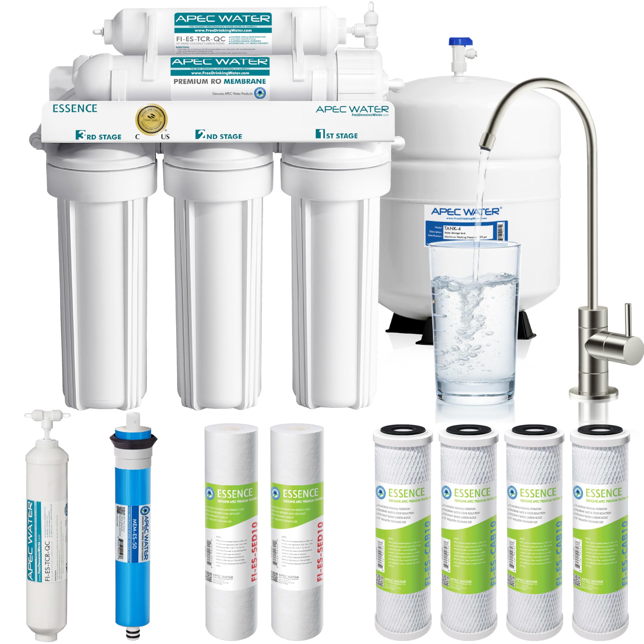 APEC Water Systems ROES-50 5-Stage Reverse Osmosis Drinking Water Filter System