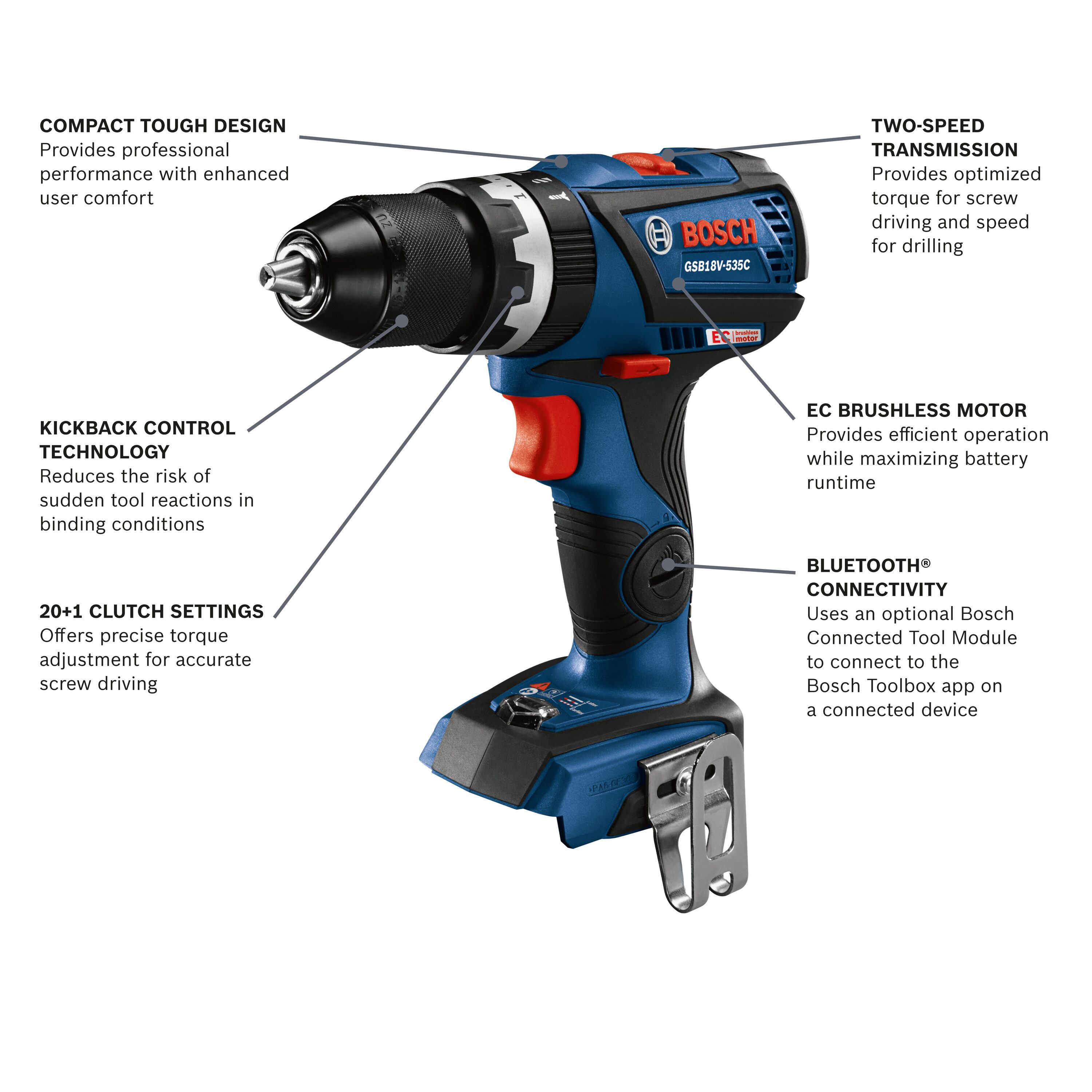 Bosch GSB18V-735C15 18V Brushless Hammer Drill Kit