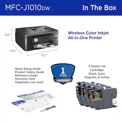 Brother MFC-J1010DW Wireless All-in-One Inkjet Printer