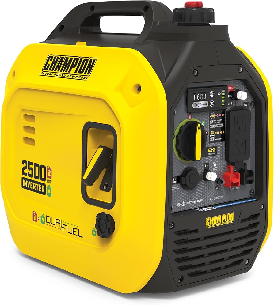 Champion Power Equipment 201067 2500-Watt Dual Fuel Portable Inverter Generator with Electric Start