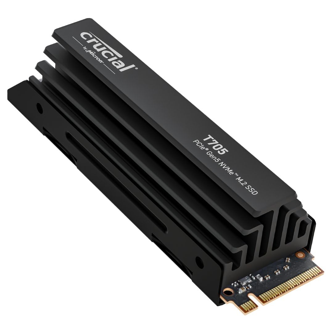 Crucial T705 4TB PCIe Gen5 NVMe M.2 SSD with Heatsink