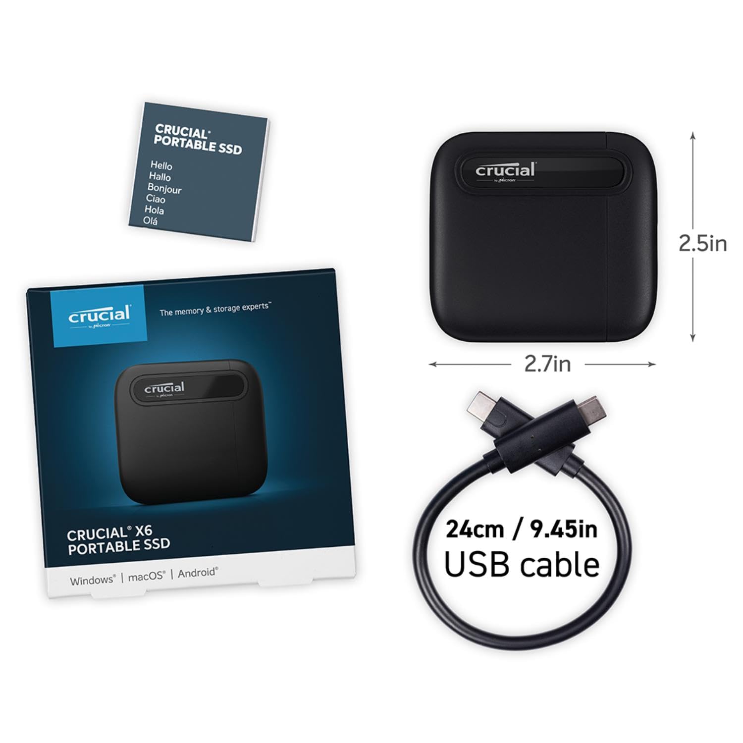 Crucial X6 1TB Portable SSD