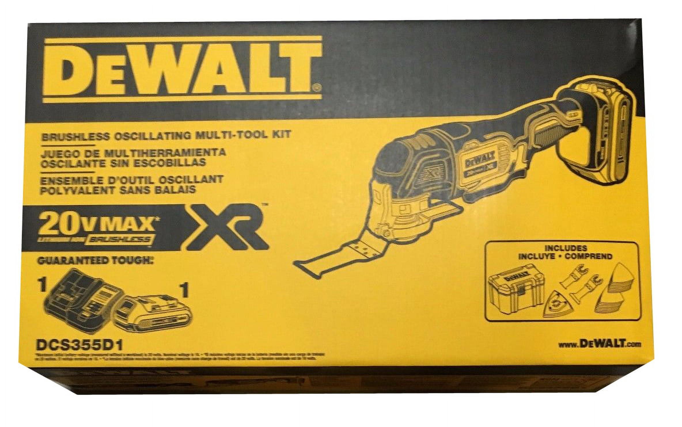 DEWALT 20V MAX XR DCS355D1 Oscillating Multi-Tool Kit