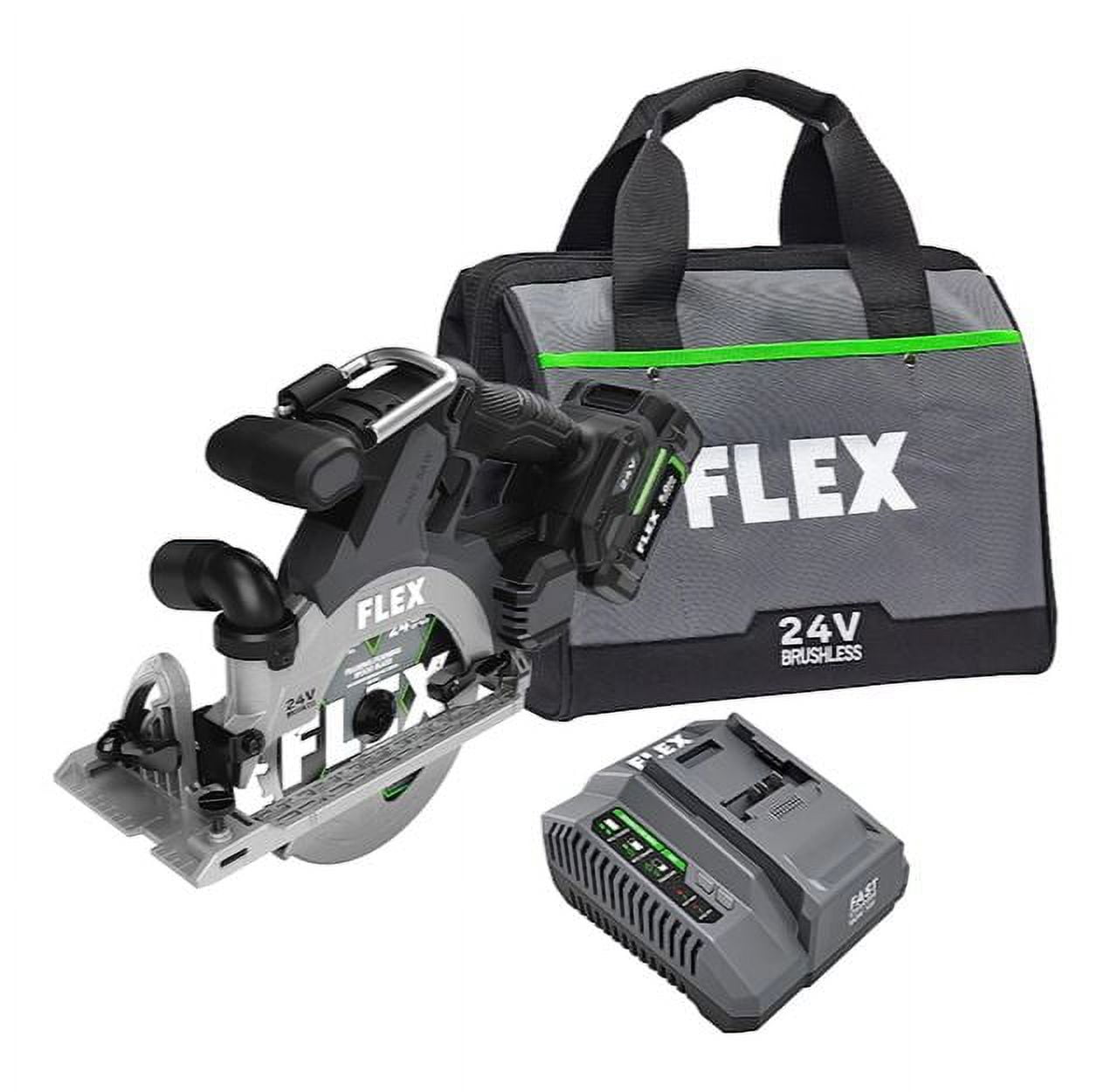 Flex 24V Cordless Circular Saw Kit, Brushless, 7-1/4", 4500 RPM, Battery & Charger Included