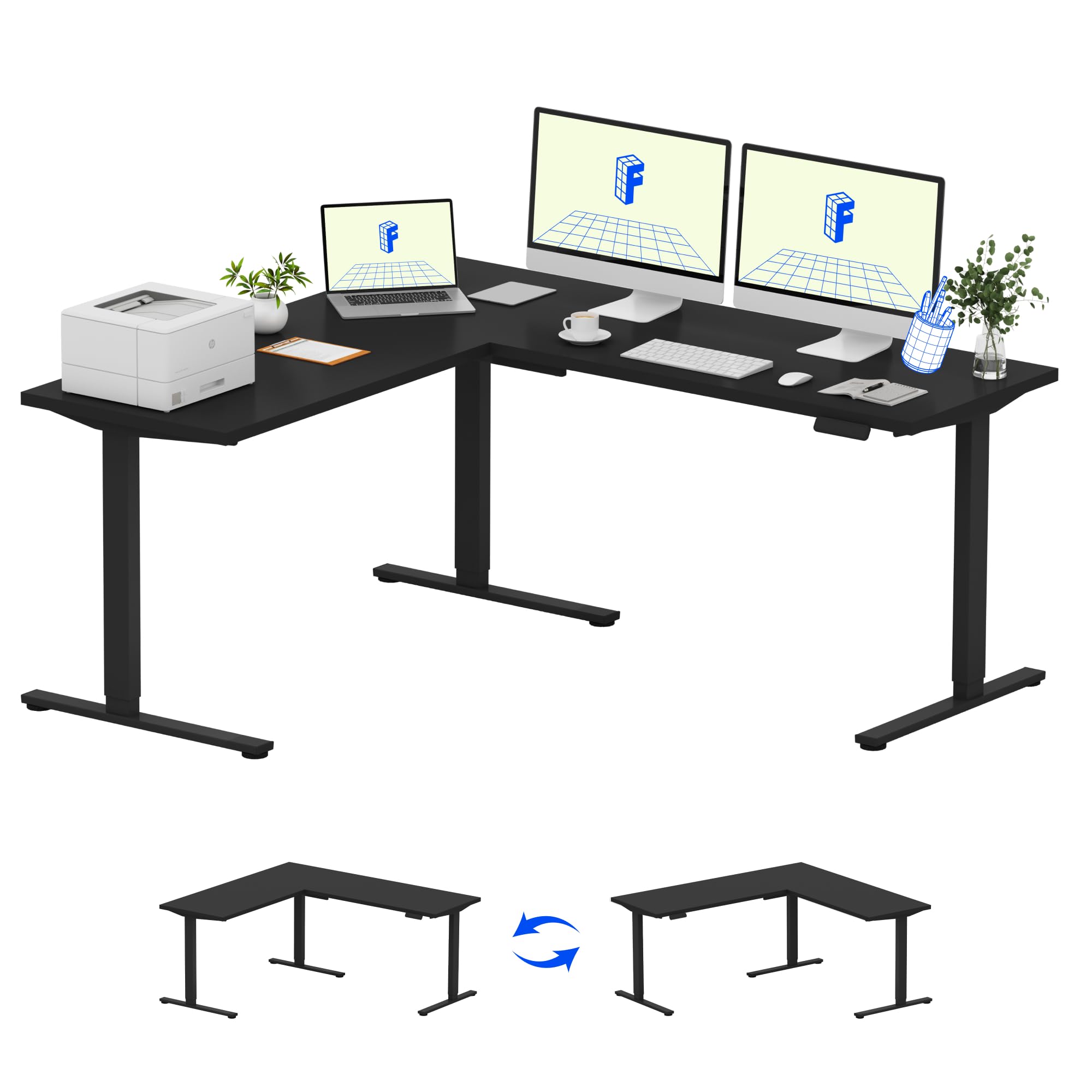 FlexiSpot E7L Pro L-Shaped Standing Desk 55x55