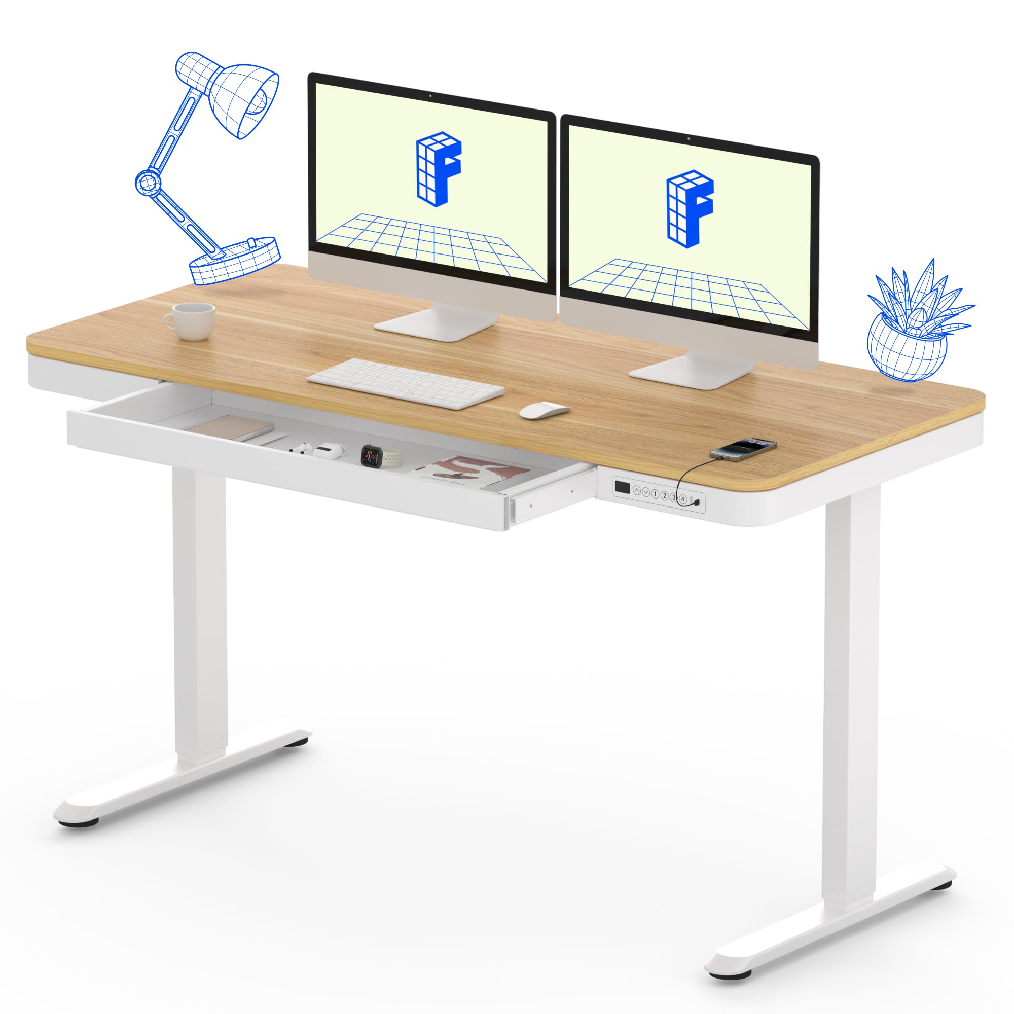 FlexiSpot E8 Electric Standing Desk 55x30