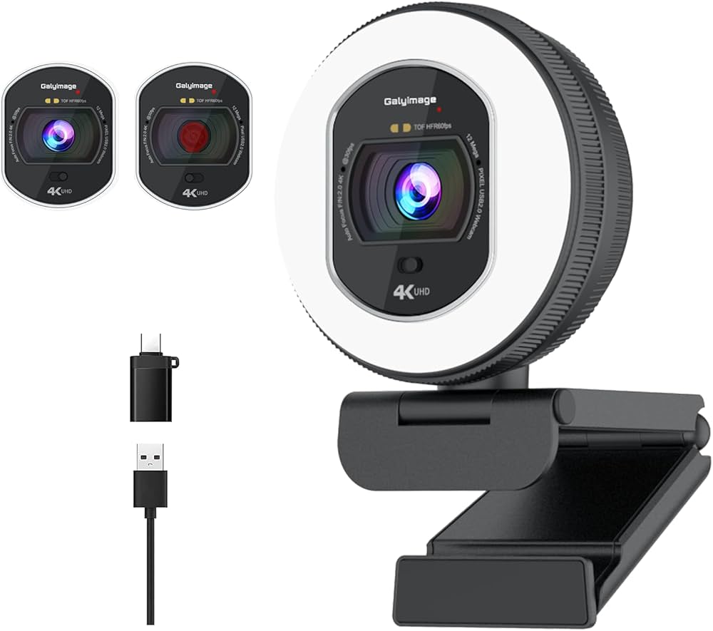 GalayZ 1080P Webcam with Ring Light
