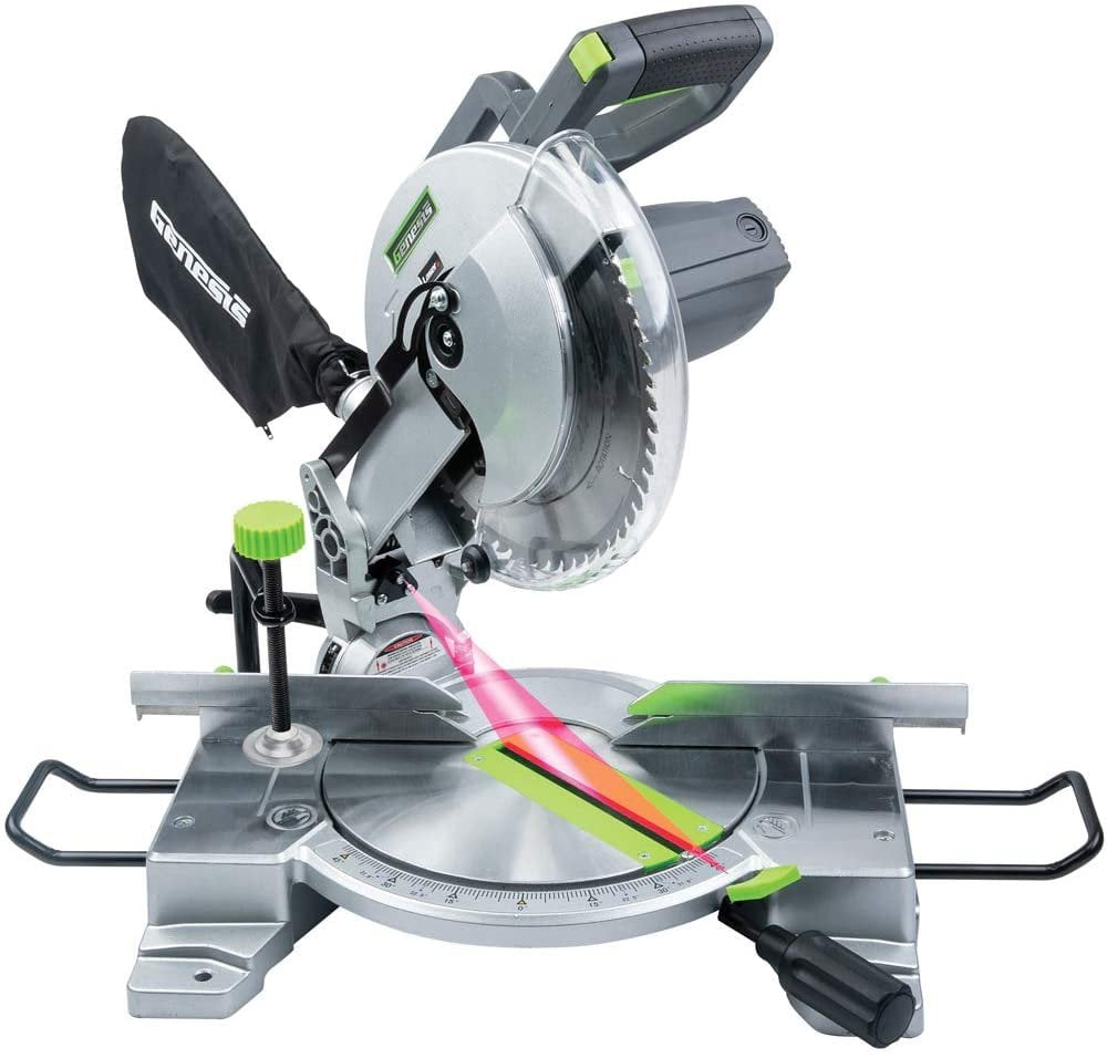 Genesis GMS1015LC 15 Amp 10-Inch Compound Miter Saw with Laser Guide