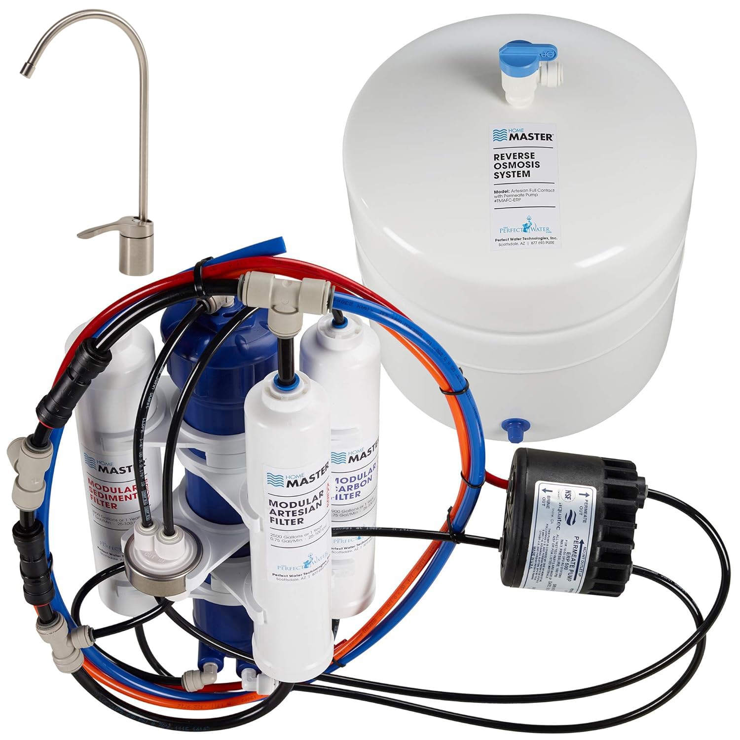 Home Master TMAFC-ERP Artesian Full Contact with Permeate Pump Reverse Osmosis Water Filtration System