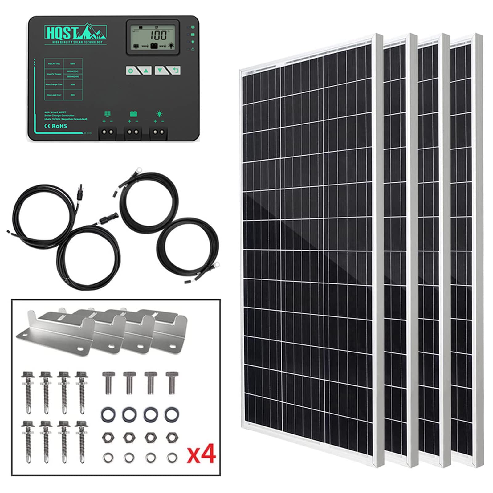 HQST 400W 12V Solar Panel Kit