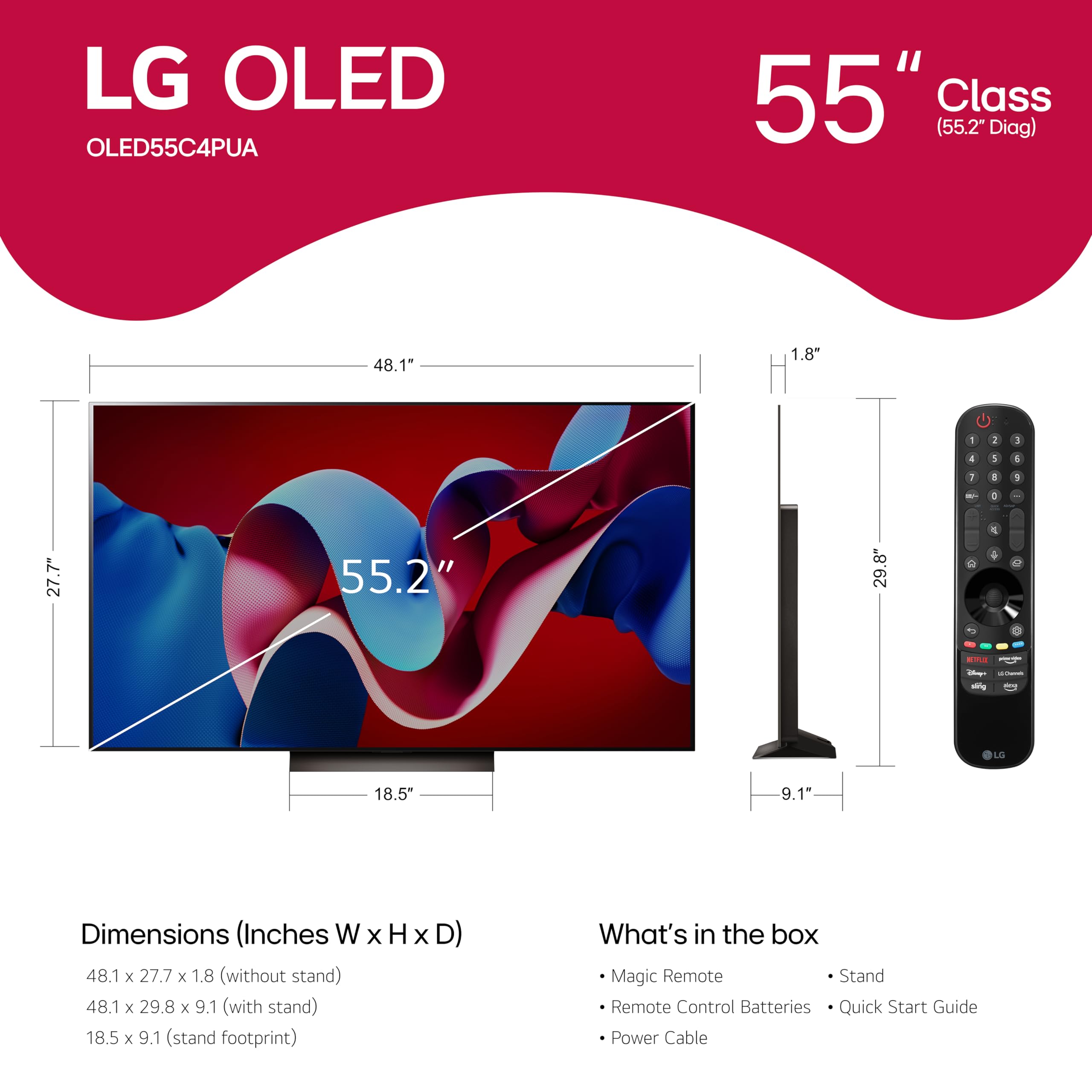 LG OLED55C4PUA 55-inch C4 OLED evo