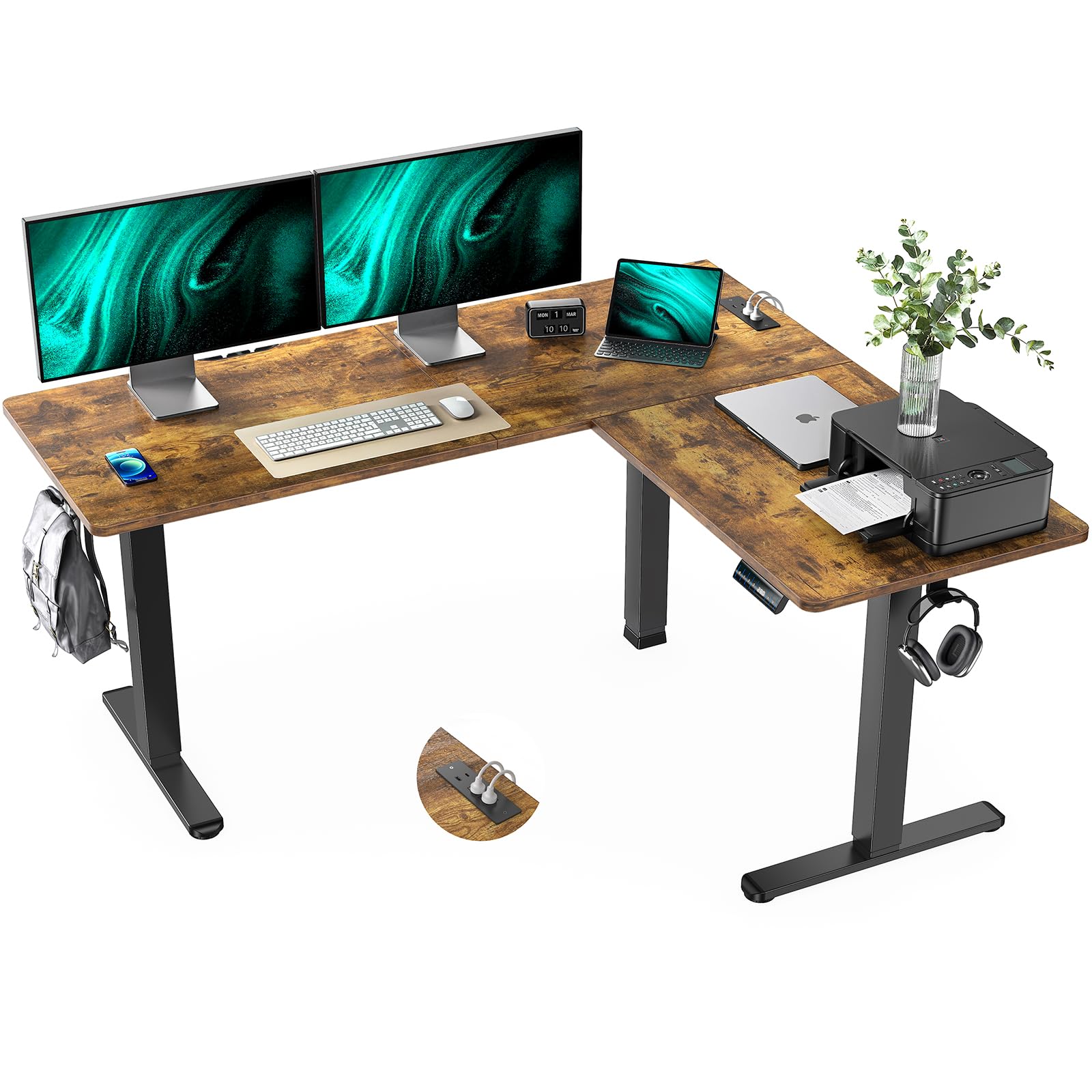 Marsail L-Shaped Standing Desk 63"