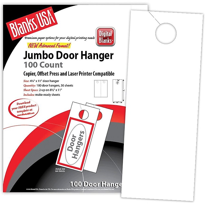 MEEDEN Blank Door Hangers 50 Pack 4.25 x 11 Inch