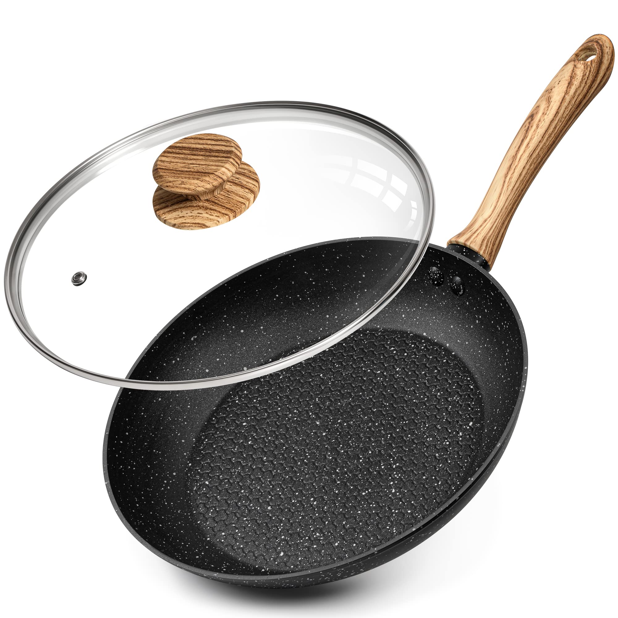 MICHELANGELO Nonstick Frying Pan 10 Inch, Swiss Granite Coating