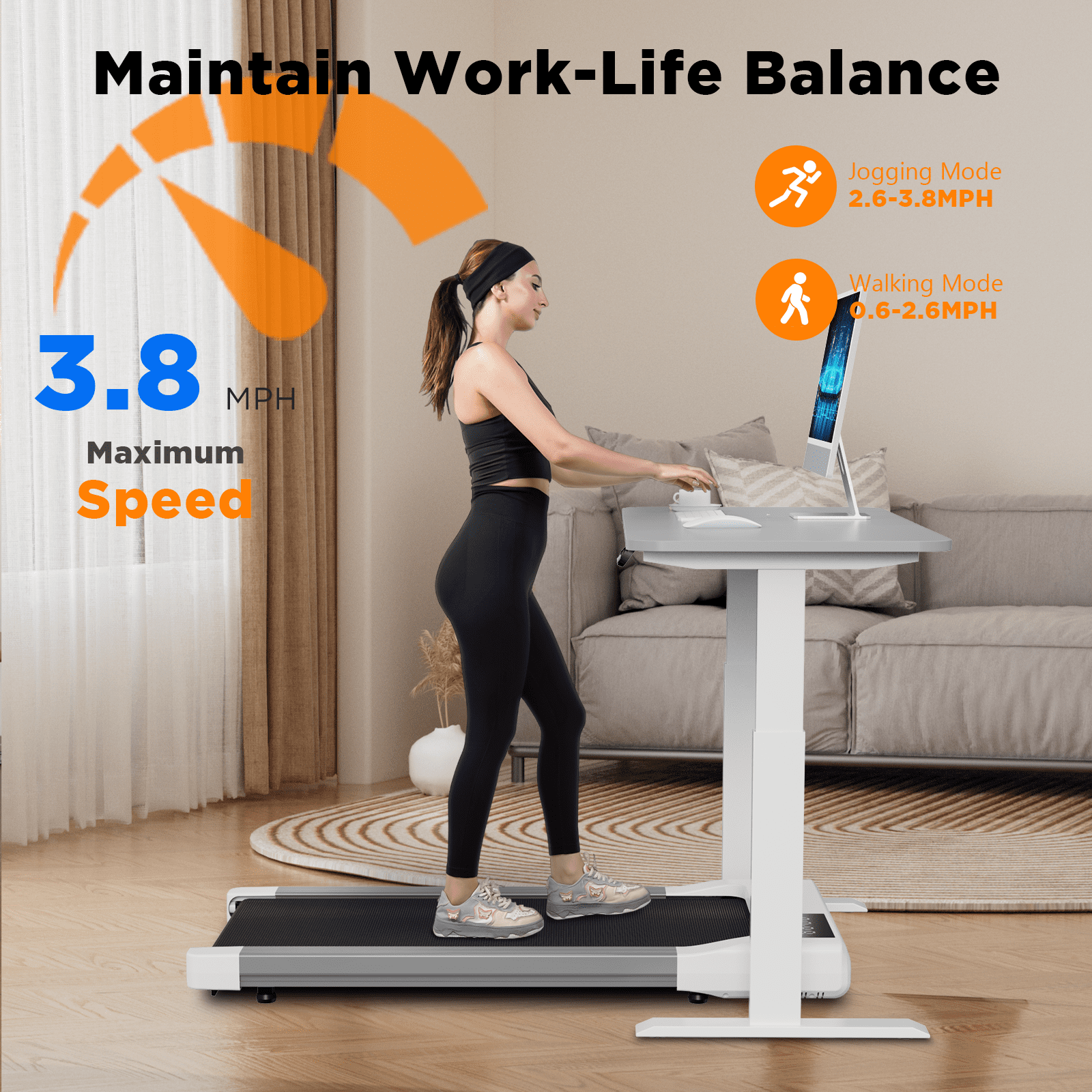 MIKI Fitness Under Desk Treadmill