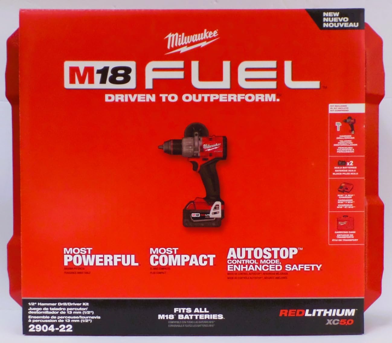 Milwaukee 2904-22 M18 FUEL Hammer Drill Kit