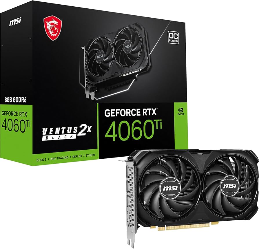 MSI GeForce RTX 4060 Ti Ventus 2X Black 16GB GDDR6