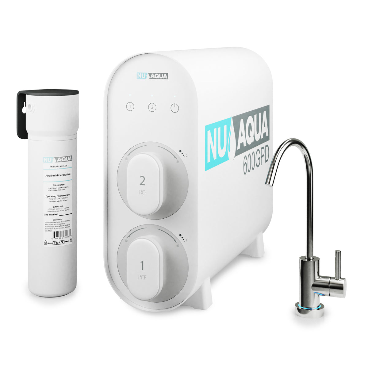 NU Aqua Tankless 600GPD 2nd Stage Ultra Fast RO Booster Pump Reverse Osmosis Water Filter System