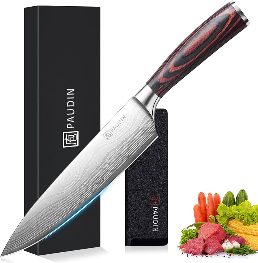 PAUDIN Chef Knife, 8 Inch High Carbon Stainless Steel