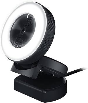 QIAOZI 1080P Webcam with Ring Light
