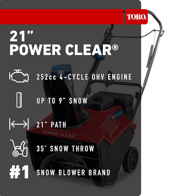 Toro 38579 Power Clear 20 in Single Stage Gas Snowblower