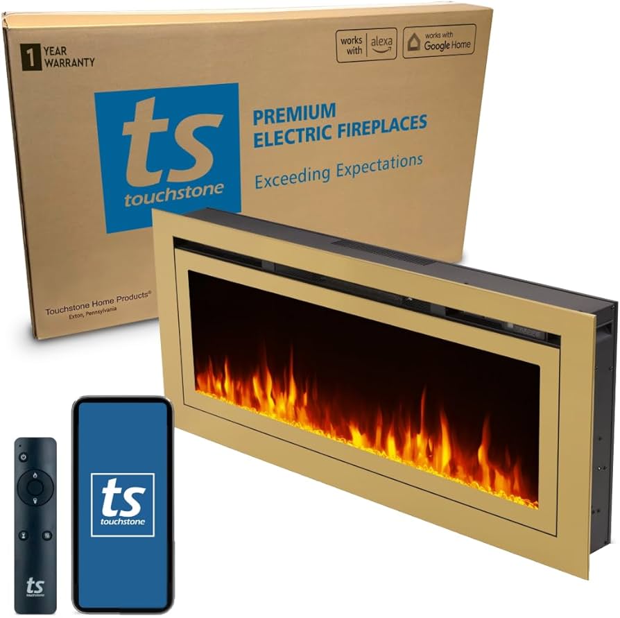 Touchstone Sideline 44 inch Electric Fireplace Wall Mounted