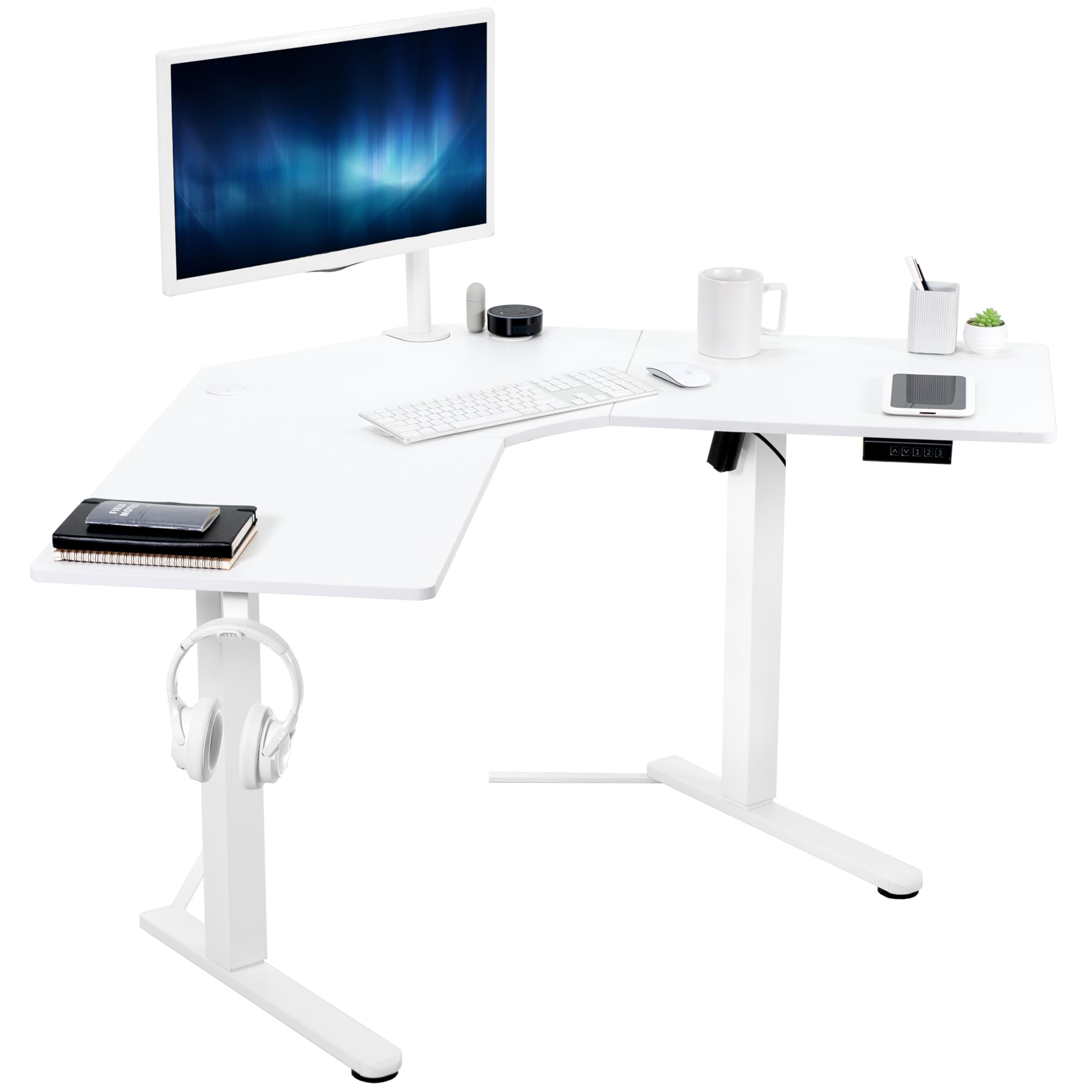 VIVO Manual Height Adjustable 51" Corner Standing Desk