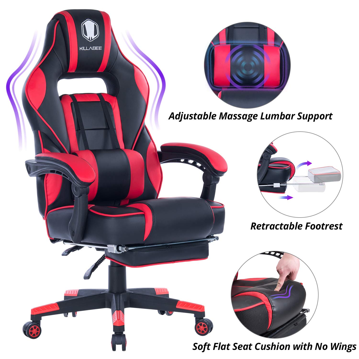 VON RACER Big and Tall Leather Office Chair