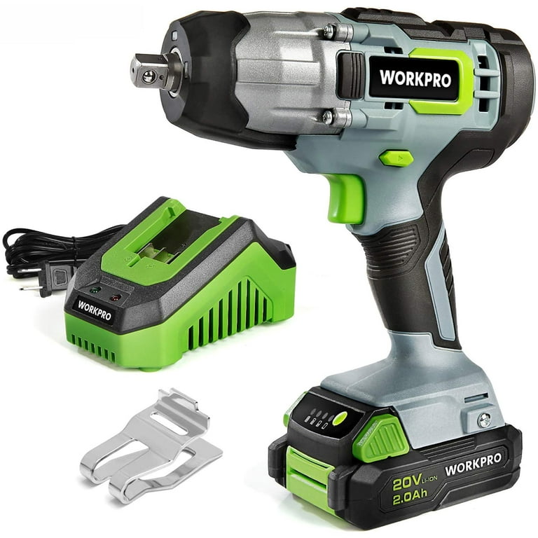 WORKPRO 20V Cordless Impact Wrench Kit, 1/2" Drive