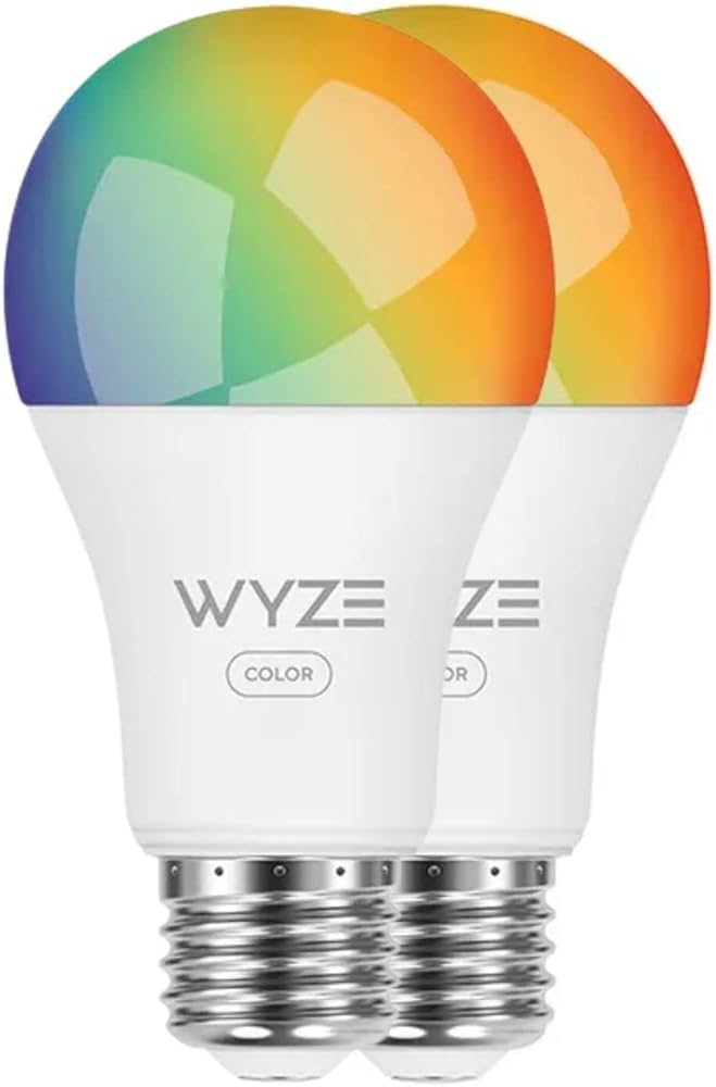 Wyze Bulb Color Smart Light Bulb, Color Changing RGB, Fast Connect, Works with Alexa & Google, Dimmable A19, 2 Pack
