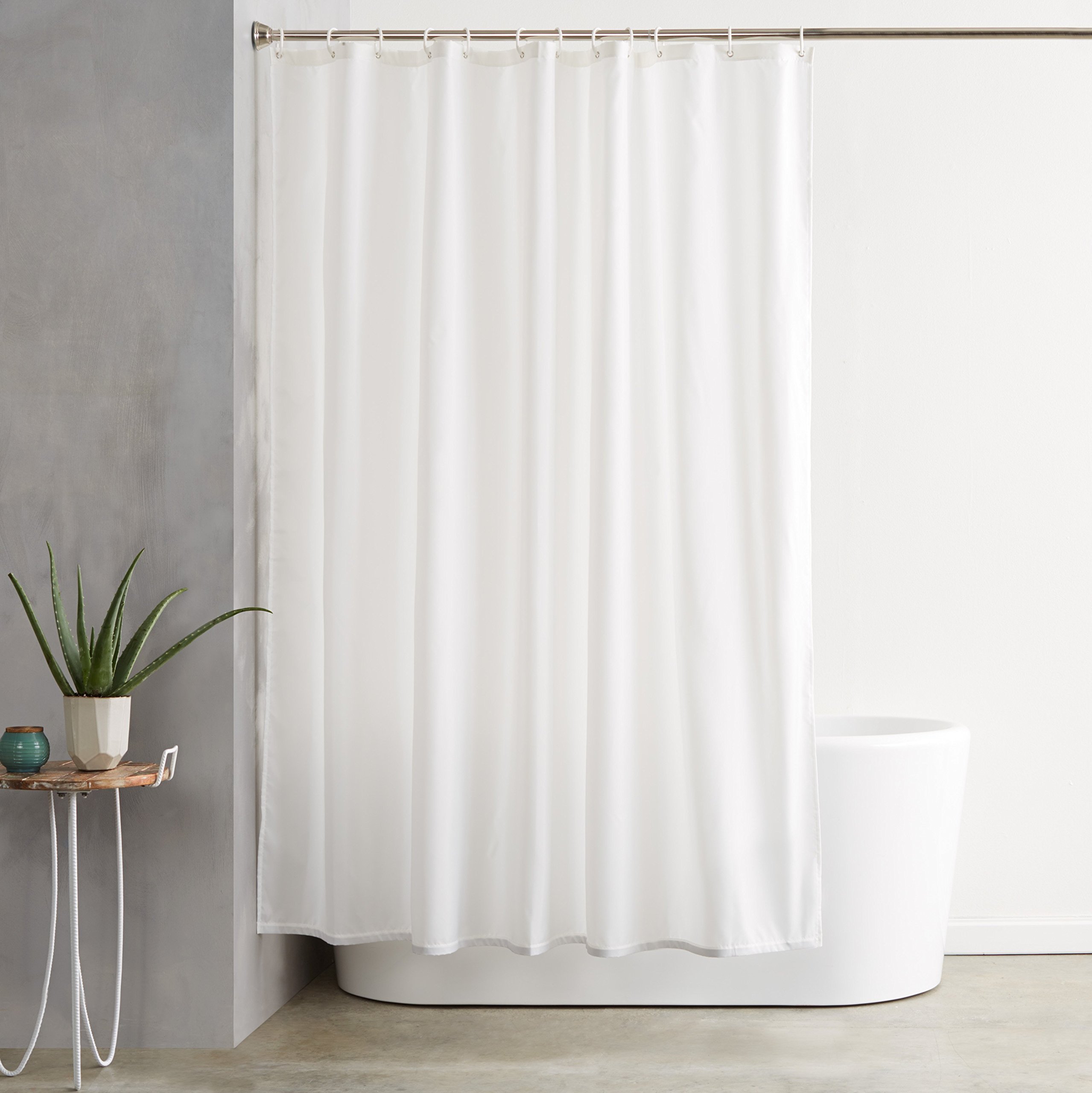 **Amazon Basics Fabric Shower Curtain**