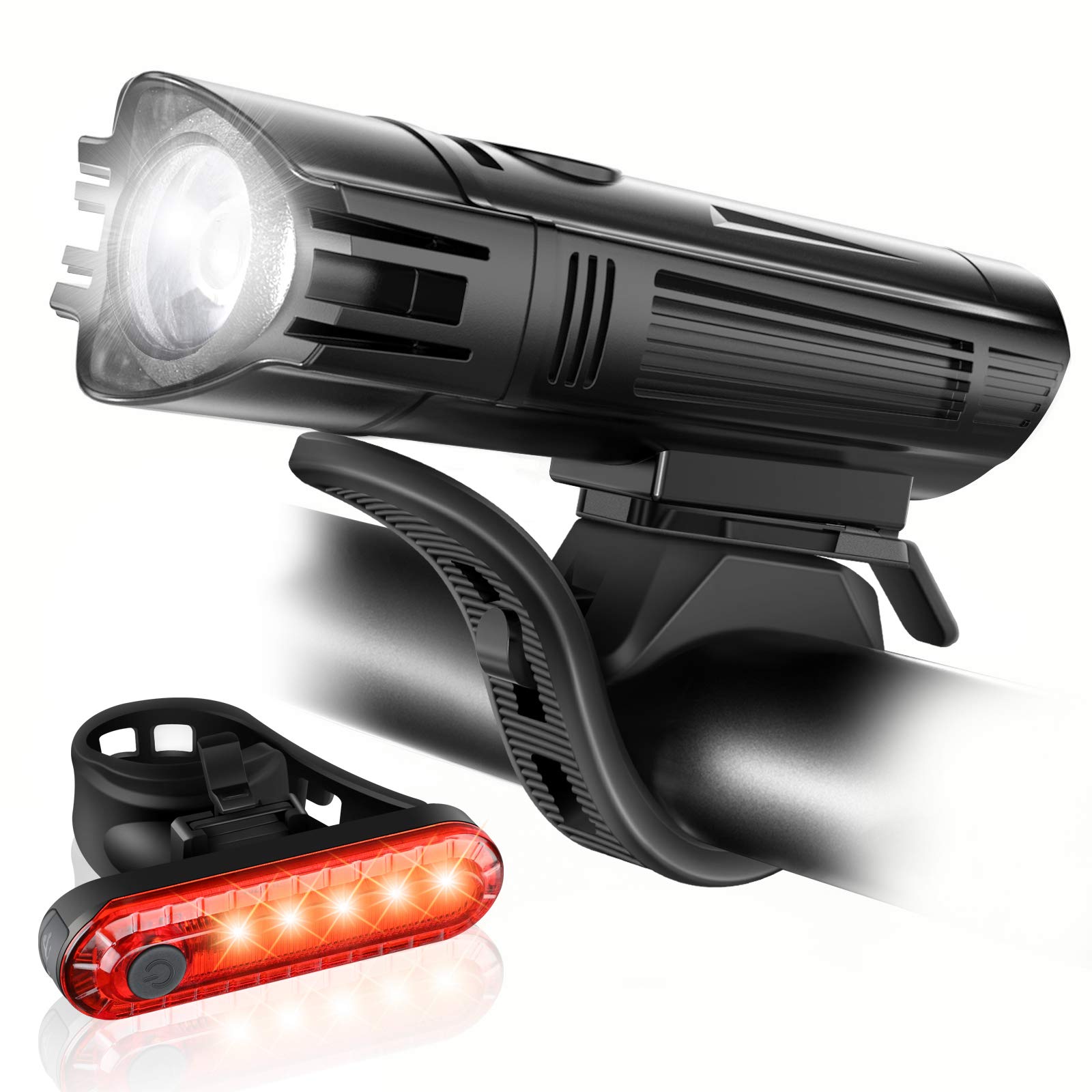 **Ascher USB Rechargeable Bike Light Set**