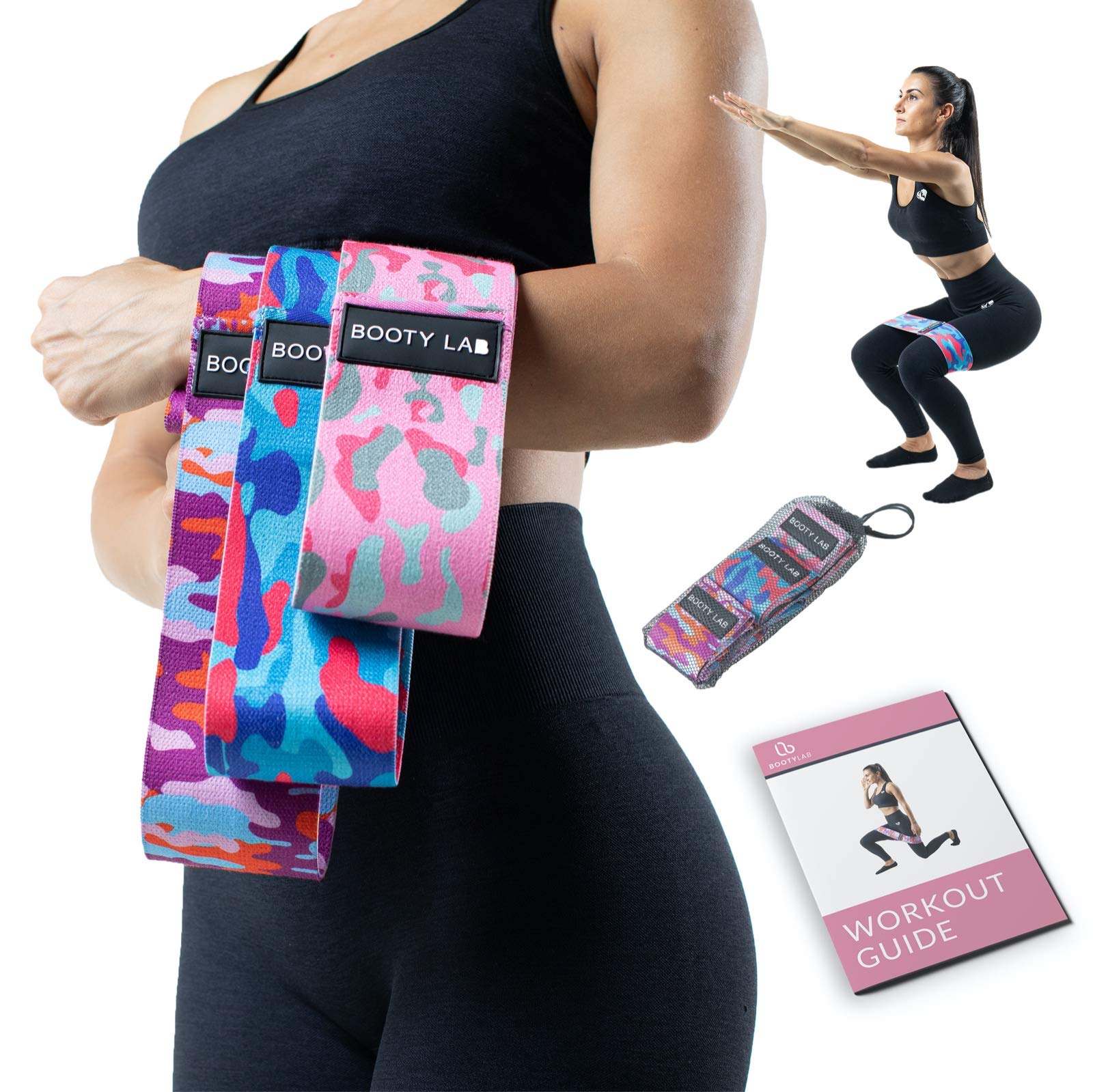 **Booty Lab by Becca Resistance Bands** are a go-to for targeting glutes and lower body. This set of three fabric loop bands