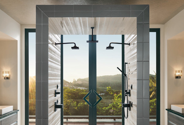 **Brizo HydraChoice Max Body Spray System** elevates showering with a customizable body spray experience. Designed for luxury bathrooms, it