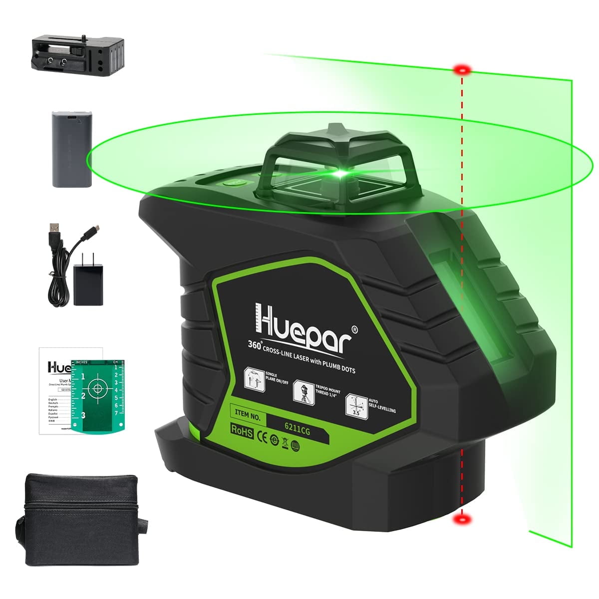 **Huepar 621CG Green Laser Level**