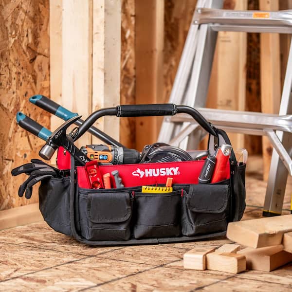 **Husky 18-Inch Open Tote Tool Bag**