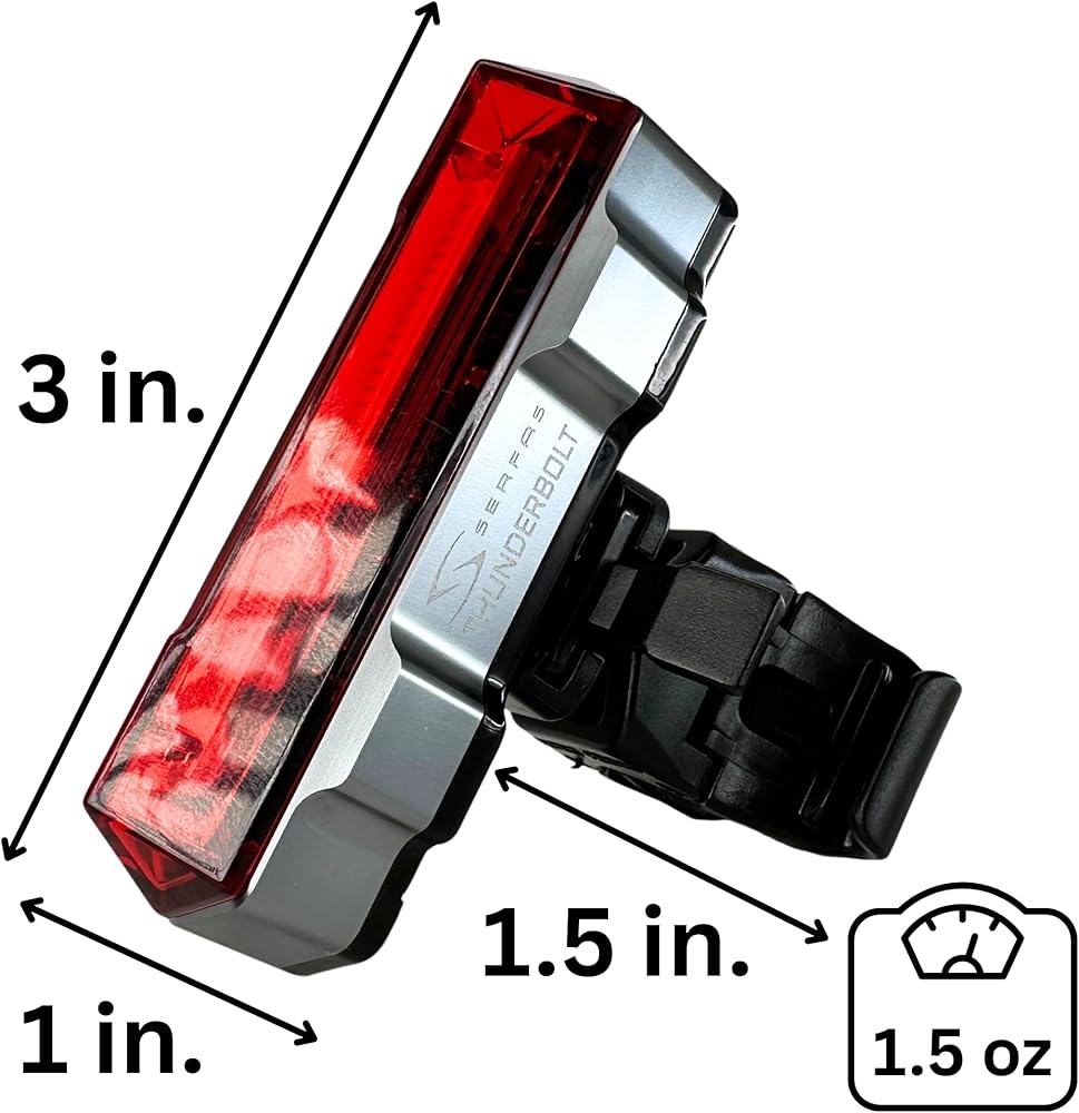 **Serfas Thunderbolt 2.0 Rear Light** rounds out our 2025 list as a standout taillight with 100 lumens of bright red output. Its unique wraparound design maximizes side visibility, crucial for urban commuting. USB-rechargeable with up to 35 hours of runtime, it