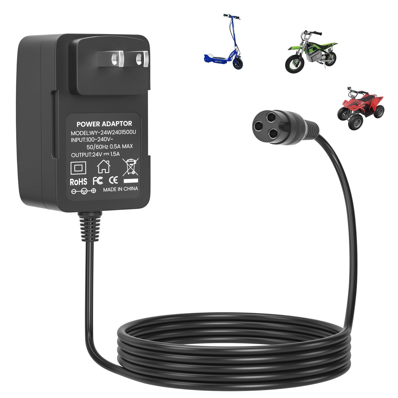 24V 1.5A Battery Charger for Razor Scooters