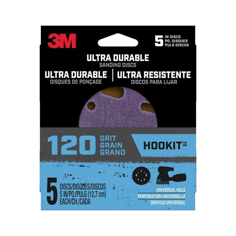 3M Hookit Sanding Discs 5-Inch 120-Grit (6-Pack)