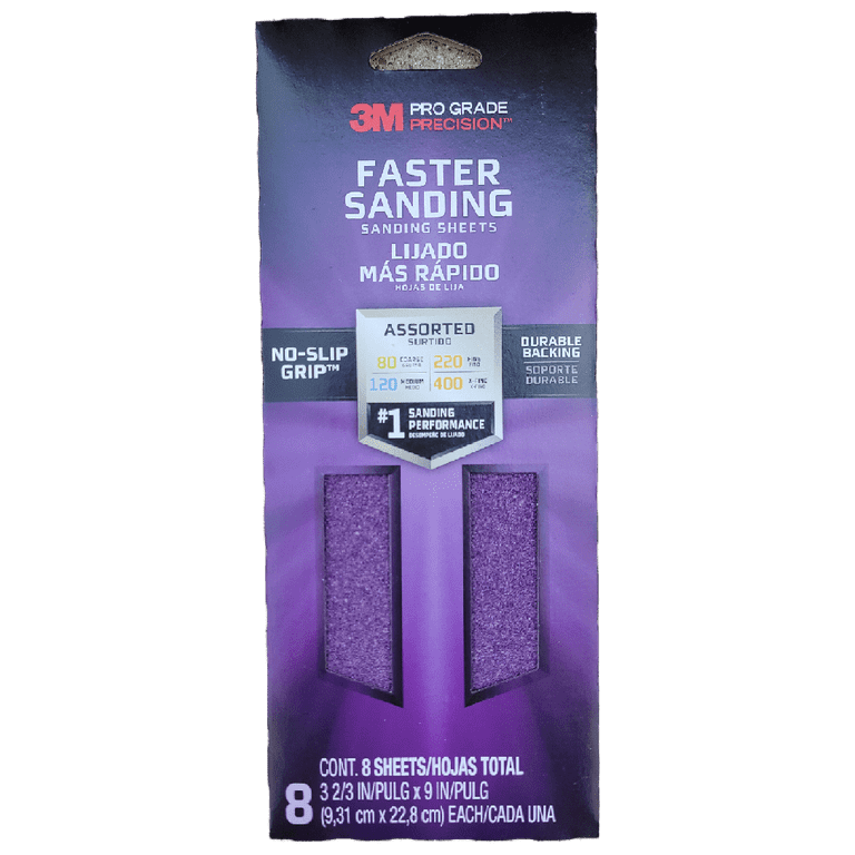 3M Pro Grade Precision Sandpaper Assortment (80-220 Grit)