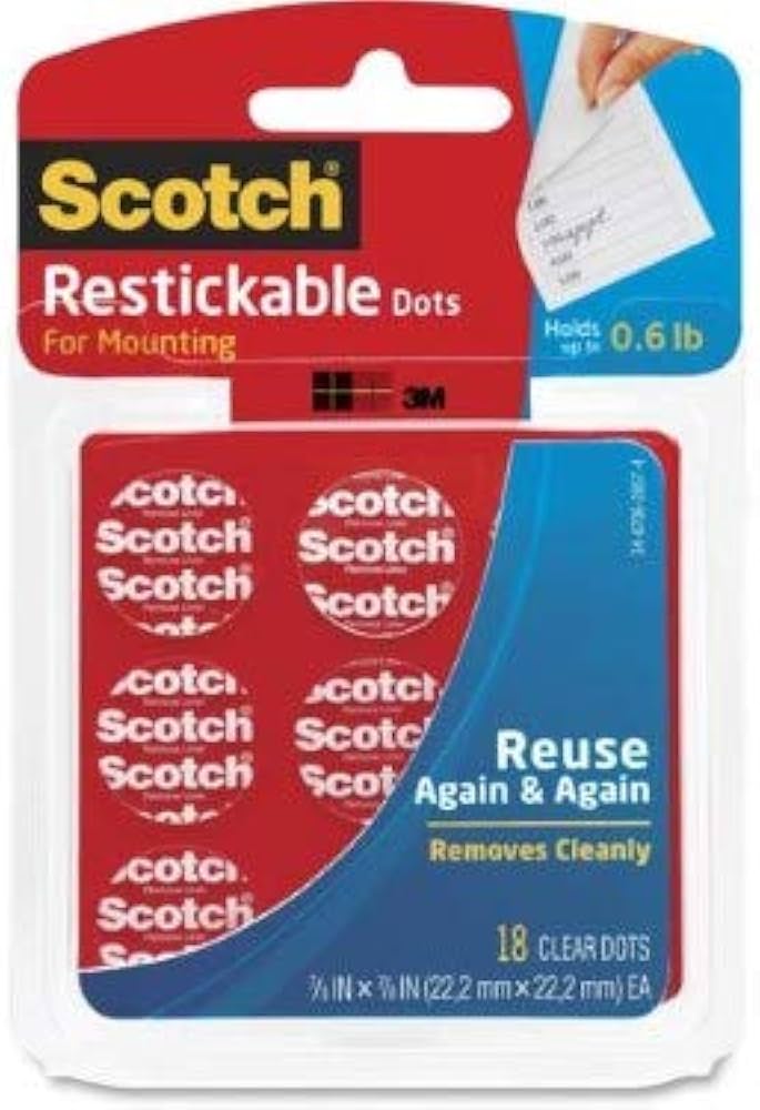 3M Scotch Restickable Dots (0.5", 48ct)