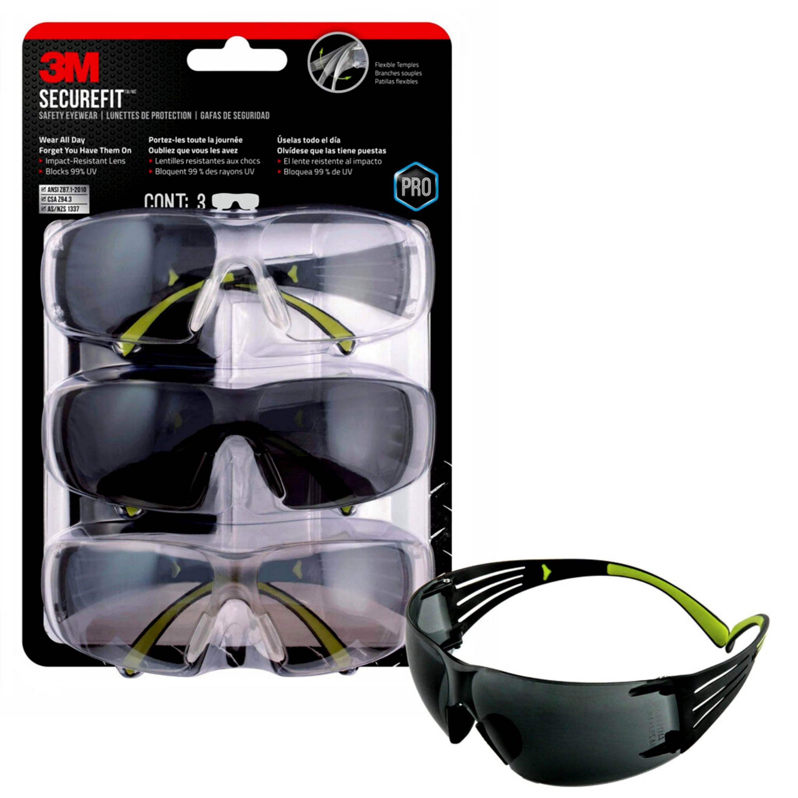 3M Secure Fit 400 Safety Glasses