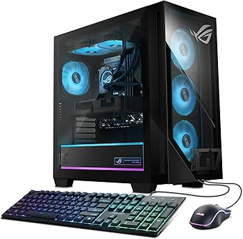 ABS Kaby-Plate Mini-ITX Gaming PC with AMD Ryzen 7 7700, RTX 4070 12GB, 32GB DDR5 RAM, 1TB NVMe SSD + ASUS ROG Strix 24-inch Portable 1080p 165Hz Monitor Bundle