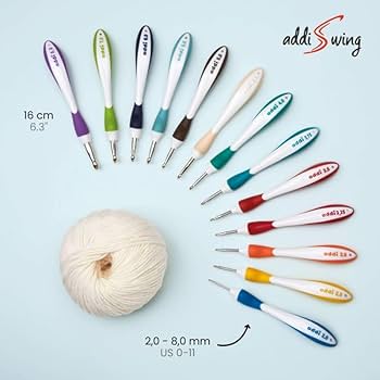 Addi Swing Ergonomic Crochet Hooks Set, Premium Bamboo