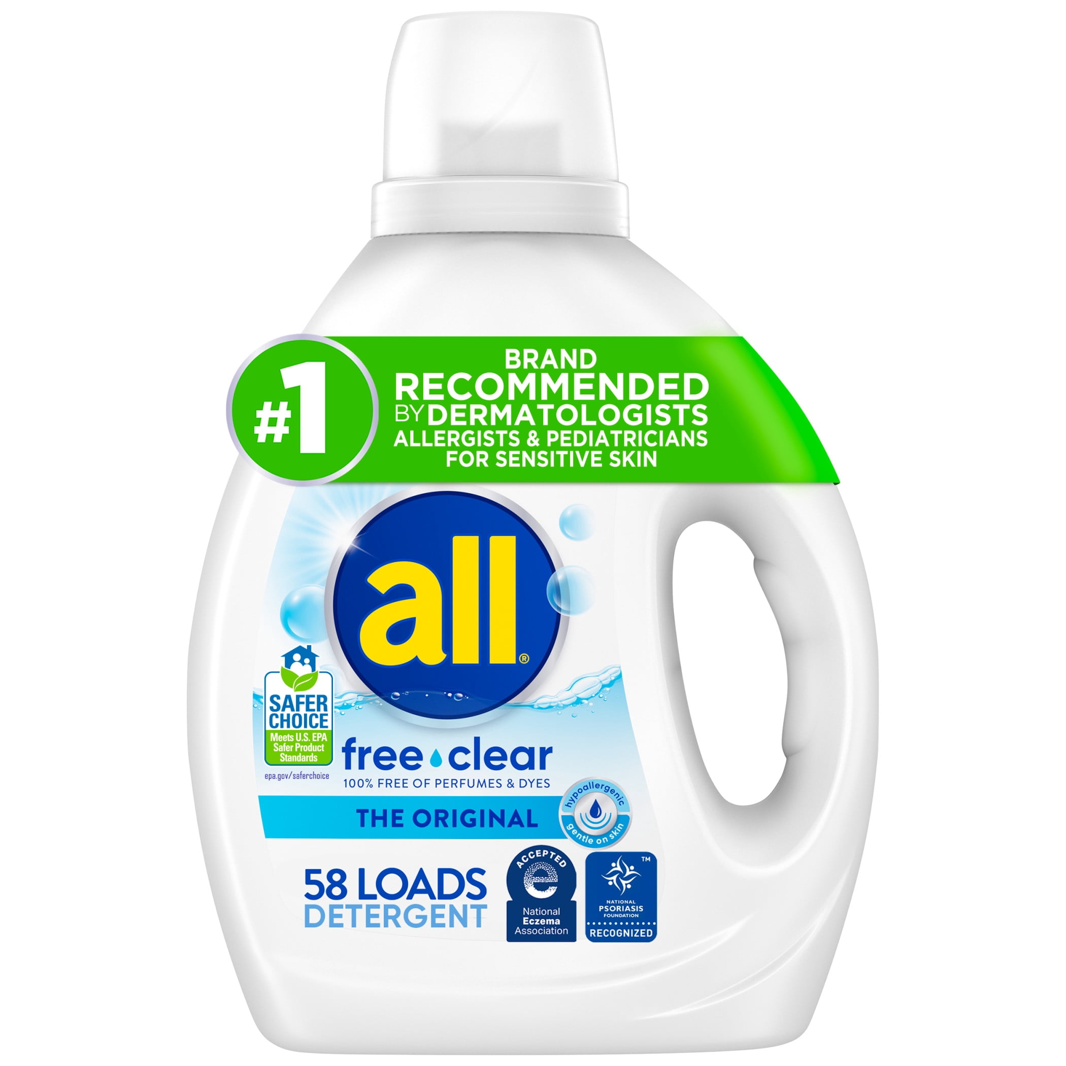 ALL Free Clear Liquid Laundry Detergent, 100 fl oz, 66 Loads