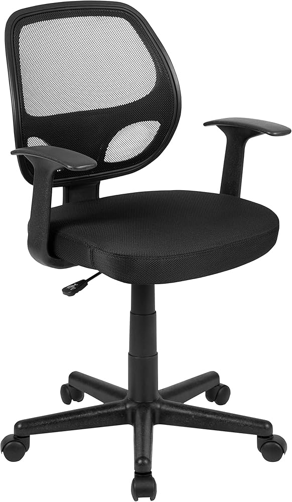 Amazon Basics 40x24 Classic Desk + Flash Furniture Mid-Back Mesh Chair + Acer SB220Q 21.5-inch Full HD Monitor
