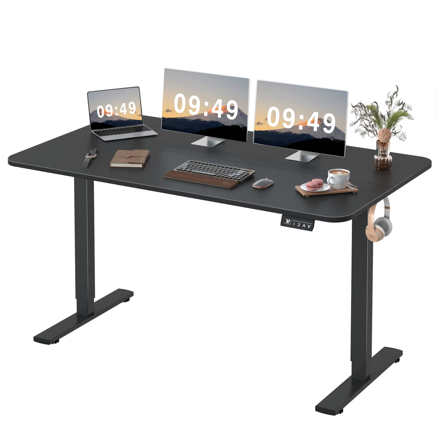 Amazon Basics 55-Inch Standing Desk + Furmax Mid-Back Mesh Chair Bundle