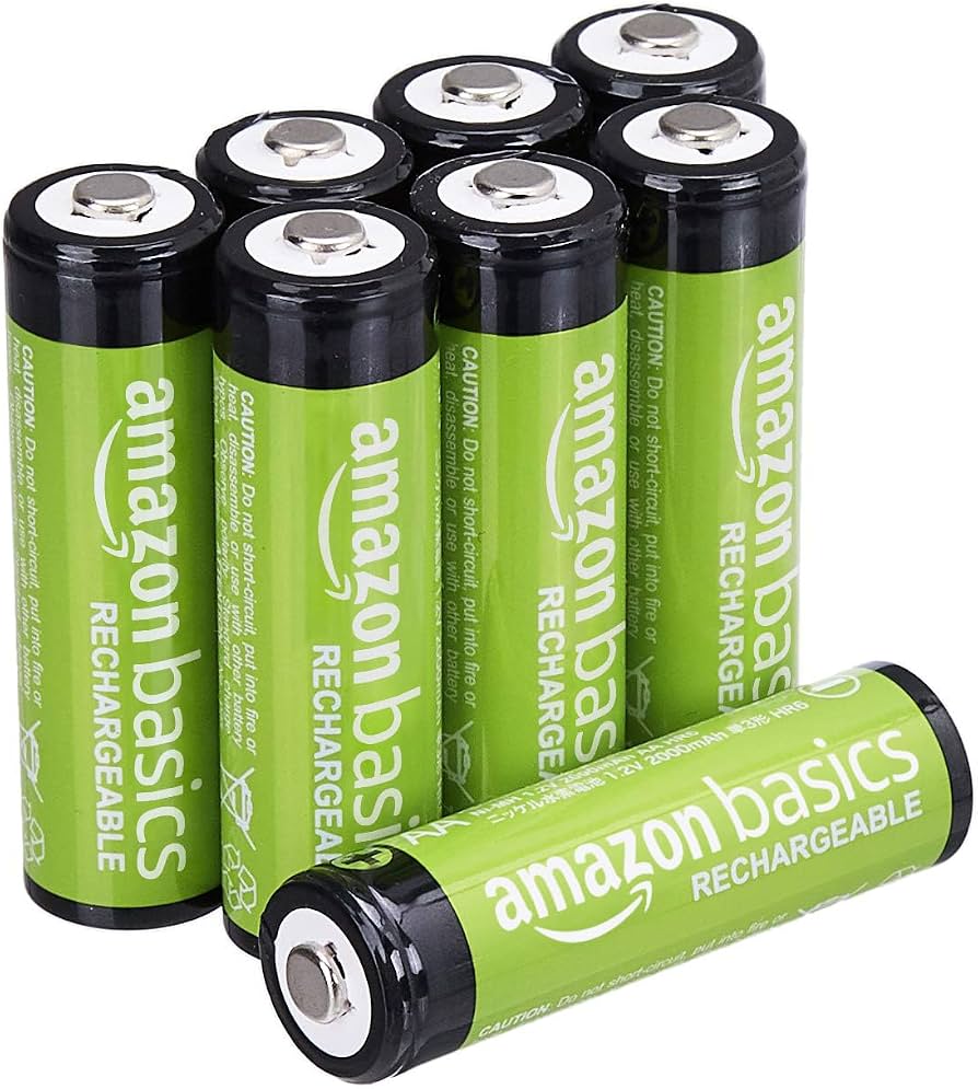 Amazon Basics AA Rechargeable Batteries, 8 Pack (2000mAh)
